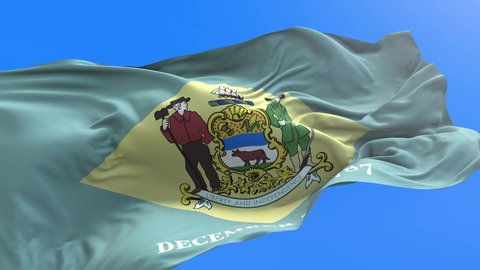 Delaware- United States of America State - USA - 3D realistic waving flag background