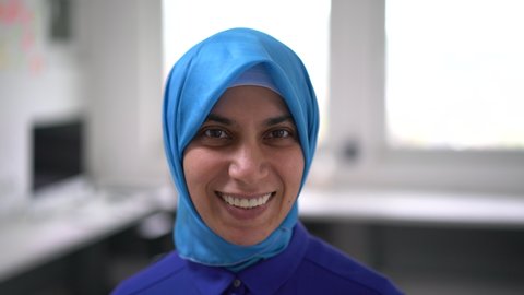 Muslim middle aged woman portrait