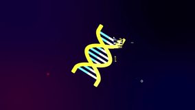 glitched shiny DNA spiral molecule rotating in space seamless loop animation background new quality beautiful natural health cool nice stock 4k video footage