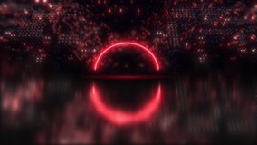 Cyber neon background. Blockchain and crypto currency concept animation. Loop background video. Neon circle - Powered by Shutterstock - Get 15% off with code: PIKWIZARD15
