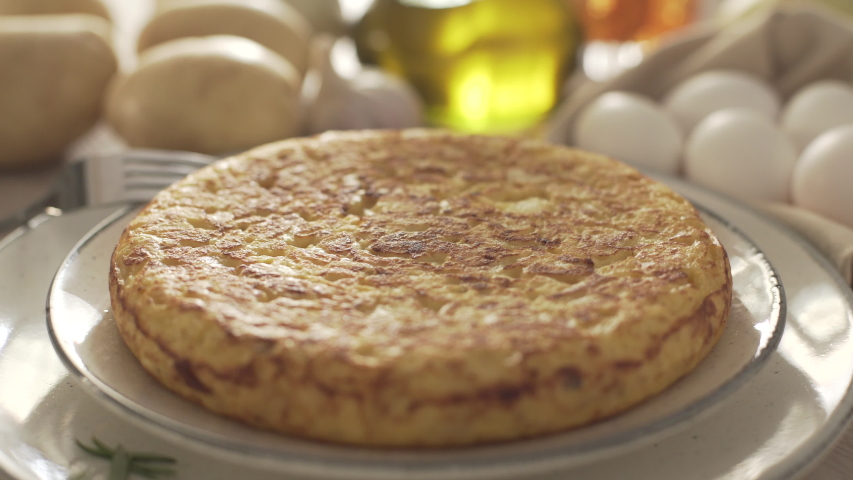 Spanish omelette, tortilla española. Close up Royalty-Free Stock Footage #1054017095