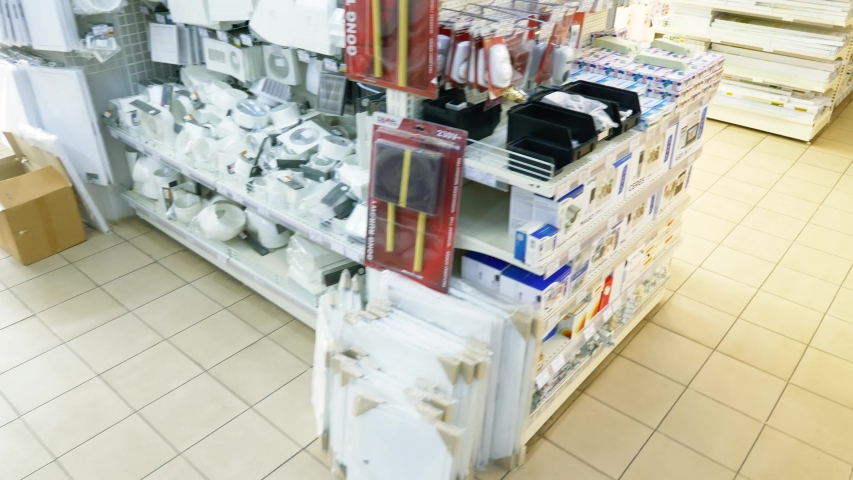 Chisinau, R. of Moldova. 11 May 2020. Interior of Shop with different electric items. (AB) | Shutterstock HD Video #1054033082