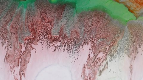 Colorful abstract painting. High resolution video. ink color mixing. close up texture. 
