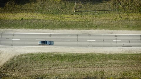 Straseni, Republic of Moldova. 9 April 2020. Test Drive Audi A8 Long, Aerial images.
