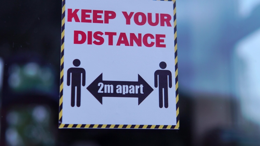 Social Distancing 'Keep Your Distance' Sign, 2 Metres Apart. | Shutterstock HD Video #1054040396