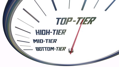 Top Tier Level Rating Score Speedometer Grading 3d Animation