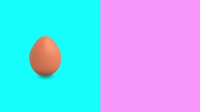 Stop motion animation. Concept egg, hamburger and wedges potatoes manipulation.