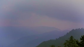 Time lapse over himalayan mountain, As the sun rises, clouds float across the Himalayan mountains