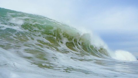 SLO MO CU Big sea wave / St Ives, Cornwall, England,Nature