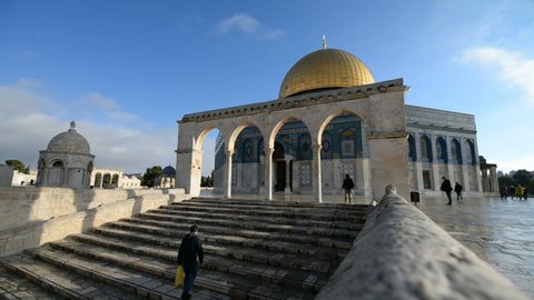 JERUSALEM, ISRAEL - 26th DECEMBER 2016: General view of the Dome of the rock in the Jerusalem, Israel.