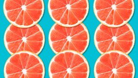 4k. Abstract background. Grapefruit animation. Summer pattern. Motion graphics. Horizontal view. 3840x2160. 