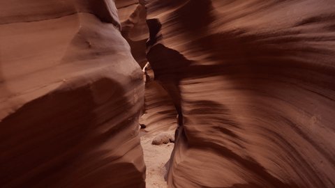 Walking through Antelope Canyon in Arizona. No people. Amazing rock formation in the Arizona desert 