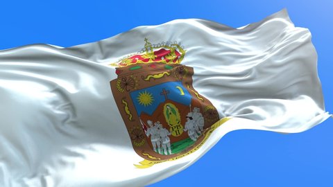 Zacatecas - Mexico - 3D realistic waving flag background