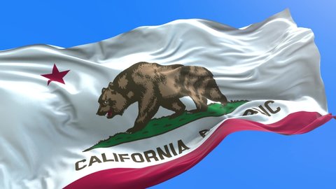 California - United States of America State - USA - 3D realistic waving flag background