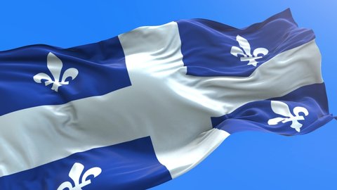 Quebec flag - Canada - 3D realistic waving flag background