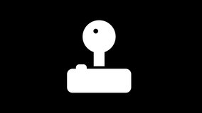 From the Glitch effect arises joystick symbol. Then the TV turns off. Alpha channel Premultiplied - Matted with color black - Powered by Shutterstock - Get 15% off with code: PIKWIZARD15