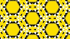 Colorful,vivid and bright animation of yellow icons, moving and changing shapes. Computerized motion graphics. VJ loops.