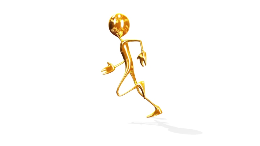 Animation of the Golden man running looped