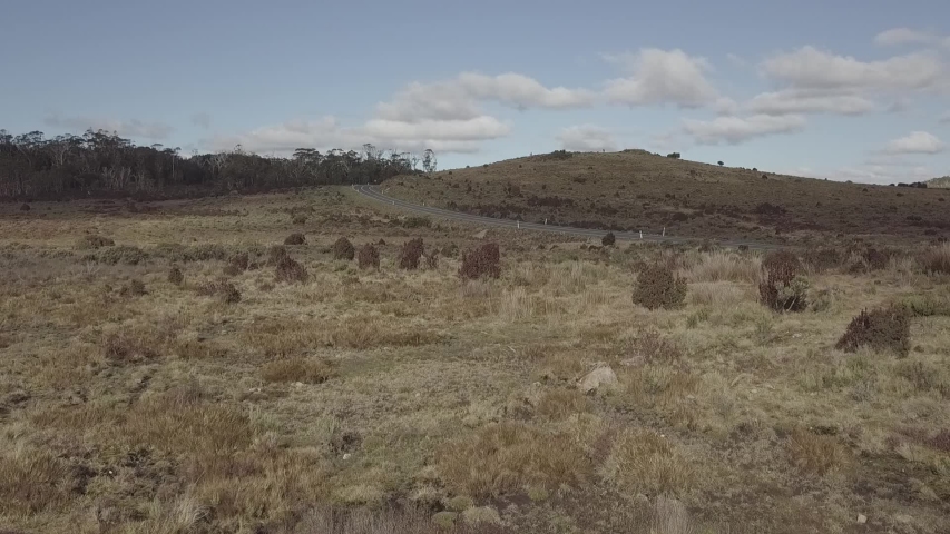 Aerial/Drone Footage at the entrance to Cradle Mountain National Park, Tasmania, Australia