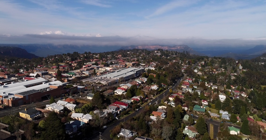 Landing down to local street in Katoomba town of Australian Blue Mountains.

