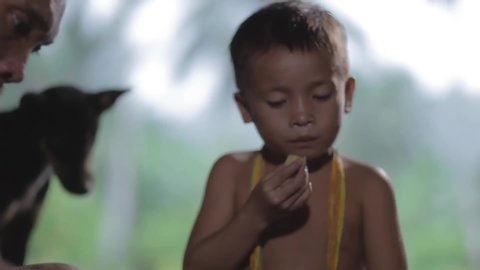 Mentawai Island, West Sumatra, Indonesia ‎March ‎14, ‎2016 : Tribal Child