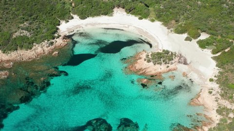 Aerial view of the Prince beach in Costa Smeralda