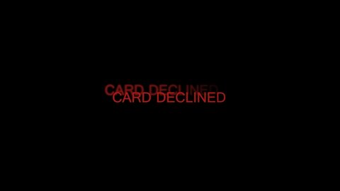 animated words card declined on black background. 4k video