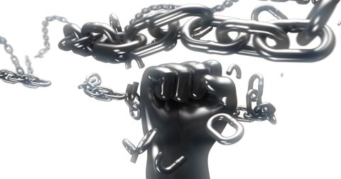 Fist Breaking out of Chains Endless Loop Animation Seamless great for Civil Rights, Unity, Progressive messages, History , Activism, Peace, equality, empowerment, Juneteenth, Justice