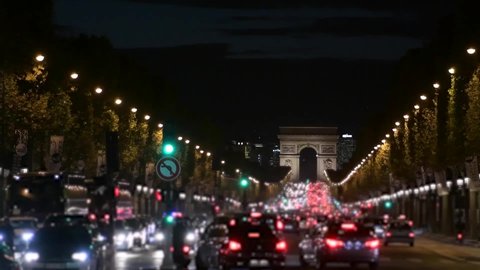 
Arc de Triomphe in Paris at night