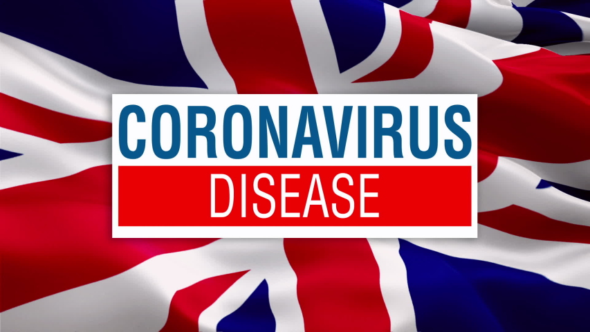 Coronavirus Text on British flag video waving in wind. Realistic British UK Flag background. Corona virus concept background on United Kingdom Flag Looping Closeup 1080p Full HD 1920X1080 footage
 Royalty-Free Stock Footage #1054198787