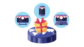 electronic devices with shopping online animation ,4k video animated - Powered by Shutterstock - Get 15% off with code: PIKWIZARD15