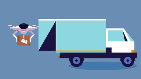 2d Animation Delivery Service Men Load Stock Footage Video (100% ...