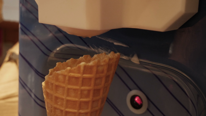Soft serve ice cream making machine bar  | Shutterstock HD Video #1054235567