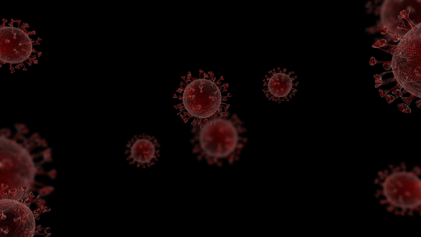 Coronavirus medical animation. Transparent COVID-19 virus model 3D render. 2019-nCov coronavirus concept asian flu outbreak. Pandemic microscope close up. Alpha channel no background - Powered by Shutterstock - Get 15% off with code: PIKWIZARD15