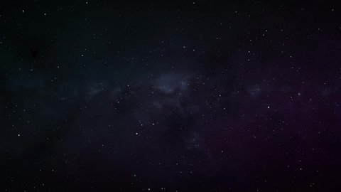 Galaxy milky way with stars in space. Medium speed animation video.