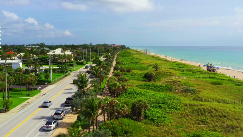 Drone shot of Delray Beach Florida