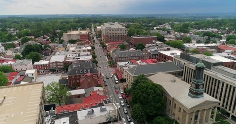 Downtown West Chester Pennsylvania Aerial Drone