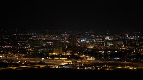 Time lapse of downtown Tucson Arizona at night