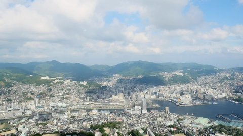 time lapse of Nagasaki city in Japan
