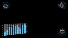 Graph and bar red point fast appear and still show information and disappear in finished and three radar scan - Powered by Shutterstock - Get 15% off with code: PIKWIZARD15