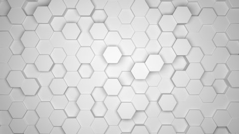 3D animation - Abstract hexagonal looped background