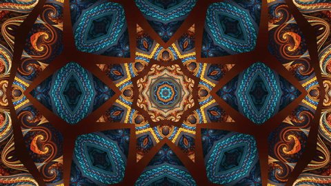 Mandala kaleidoscope background infinite, loop