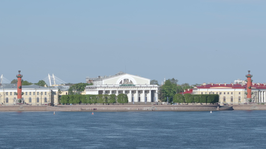 Big Neva and Spit of the Vasilievsky Island in the summer, St. Petersburg, Russia