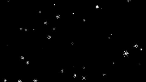 Hand Drawn Animation. Scandinavian White Stars Black Background Loop
