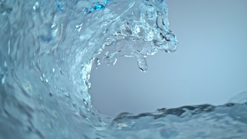 Super Slow Motion Shot of Water Wave Shooted in Studio at 1000 fps.