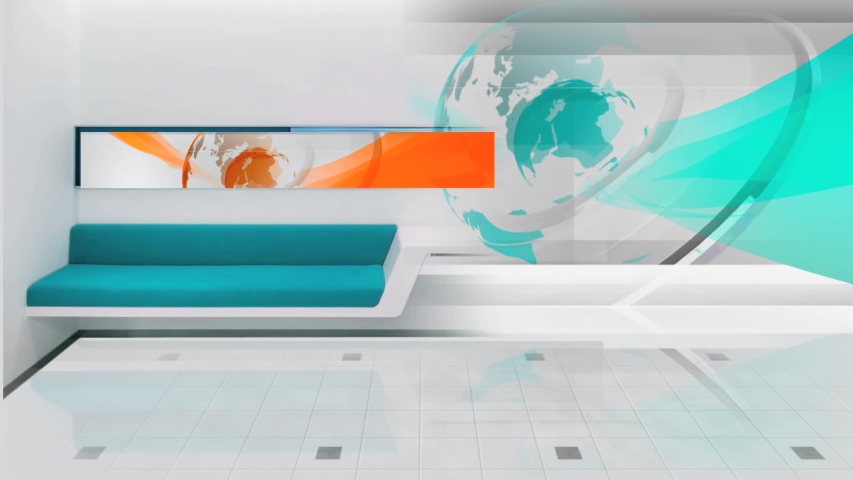 virtual news studio set background Stock Footage Video (100% Royalty