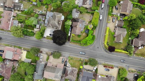 Aerial Footage of houses and streets in Cambridge, Near to Papworth Hospital, UK