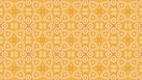 Abstract loop animation of kaleidoscope background. Orange and yellow colored composition. 4k stock video with abstract floral shapes