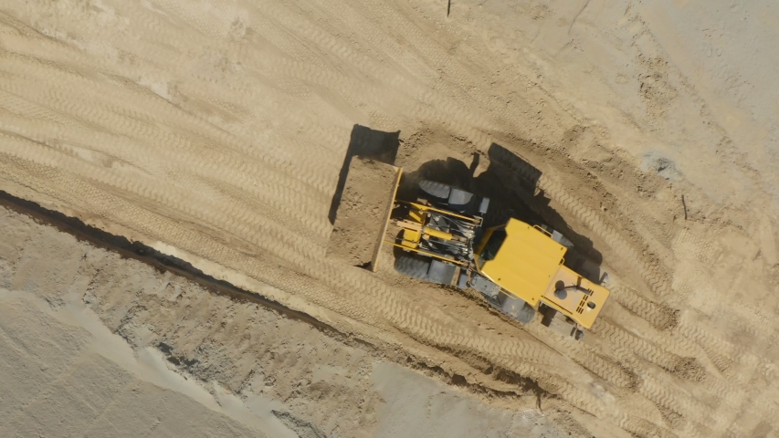 Drone Shot Excavator Working Stock Footage Video (100% Royalty-free 