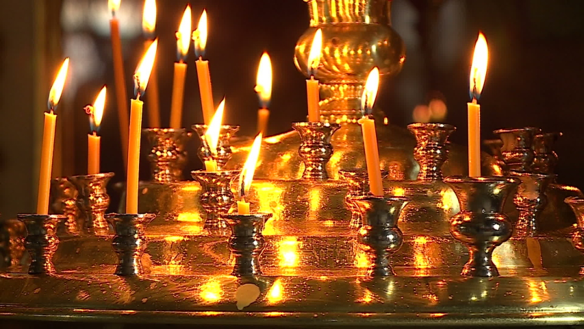 candlelight illuminates ritual temple Stock Footage Video (100% Royalty ...